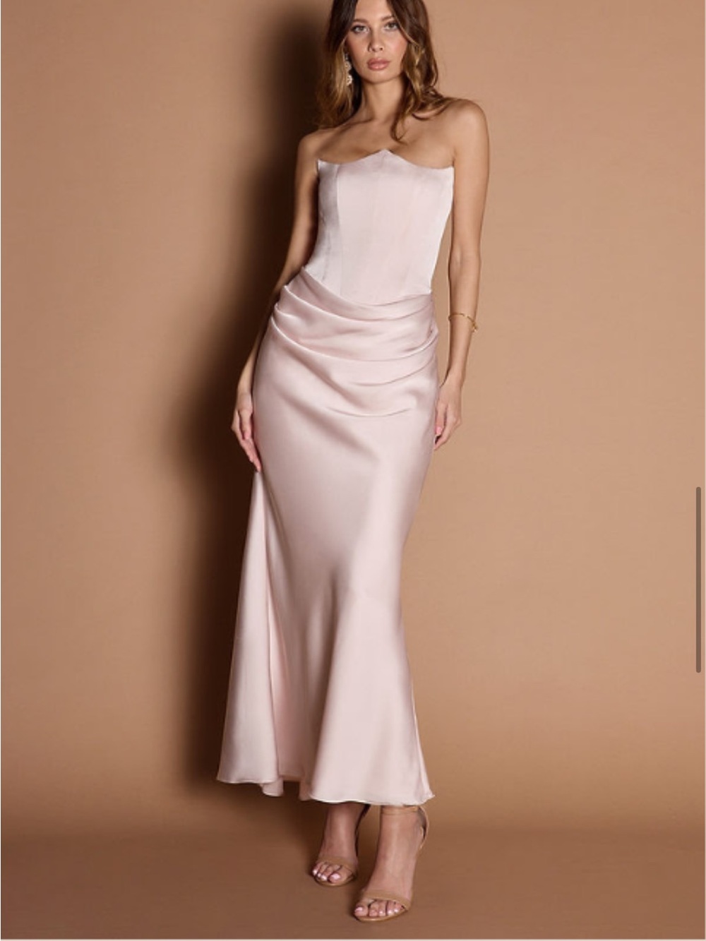 Azazie Atelier Debby Maxi Dress in Powder Pink